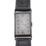 Autorist Universe Self-Winding nickel chrome rectangular cased gentleman's wristwatch, the