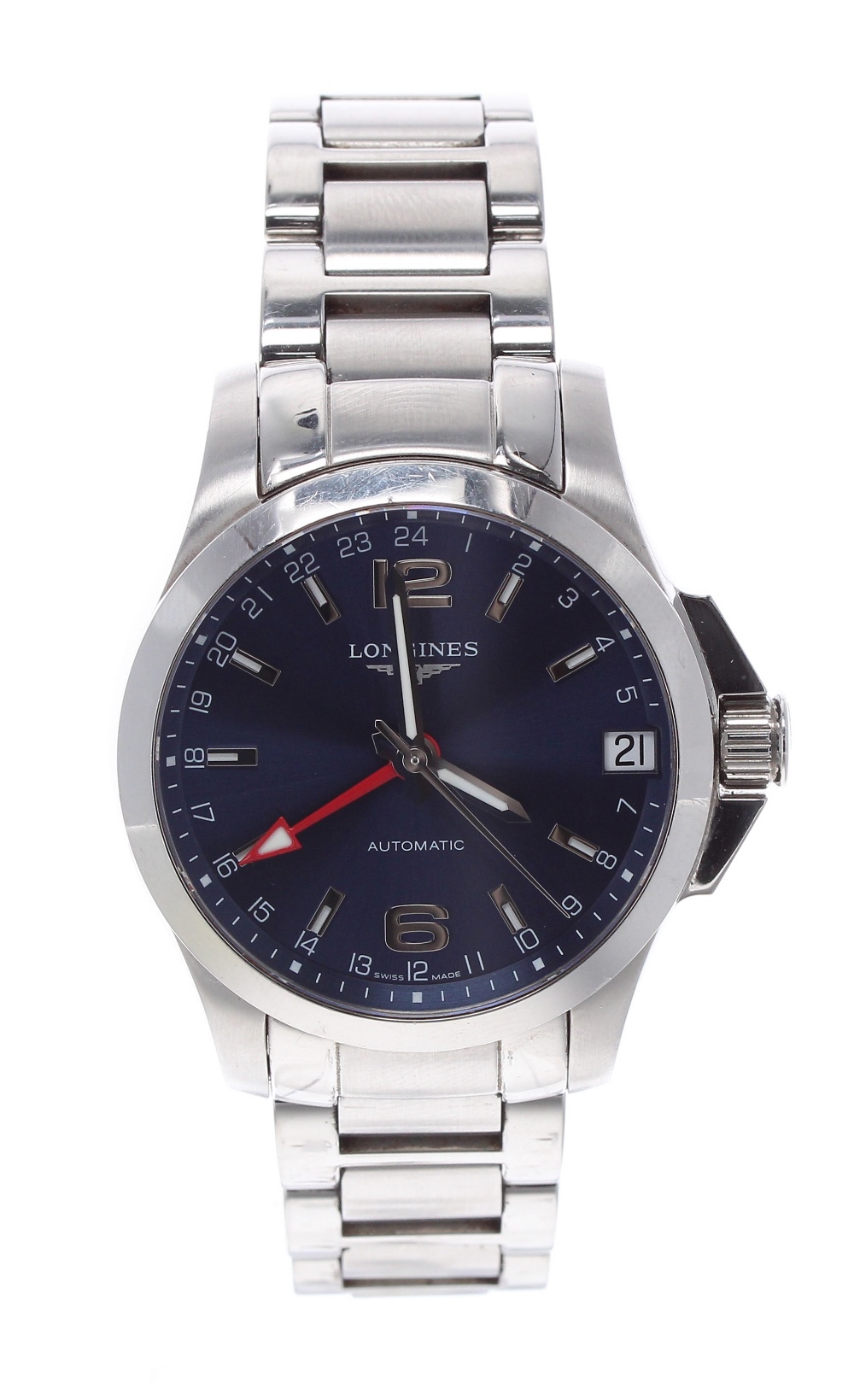 Longines Conquest 24 Hours automatic stainless steel gentleman's bracelet watch, ref. L3.687.4,