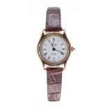 Concord Quartz 14ct lady's wristwatch, circular white dial with Roman numerals and minute track,