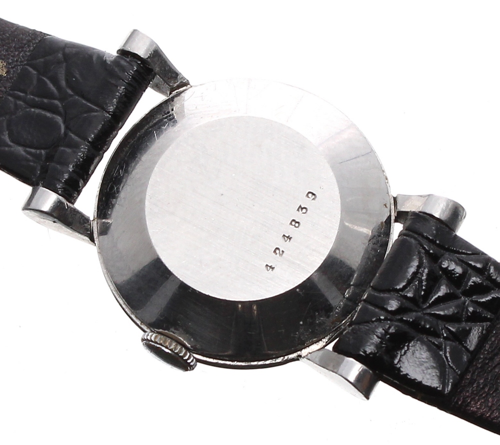 Jaeger-LeCoultre stainless steel lady's wristwatch, case no. 424839, silvered dial with Arabic - Image 2 of 3