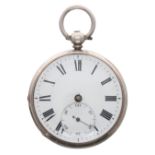 Victorian silver fusee lever pocket watch, London 1858, the movement signed J M French, Royal