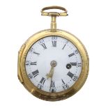 English 18th century gilt metal fusee verge pocket watch, the movement signed R.Oliver, London,