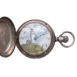 Elgin white metal lever hunter pocket watch, circa 1889, serial no. 3909969, signed movement with