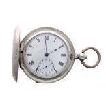 Russian silver (0.875) lever hunter pocket watch, gilt half plate movement signed Billodes with