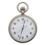 Longines British Military Navy issue nickel cased lever pocket watch, circa 1940, signed 19.70N 16