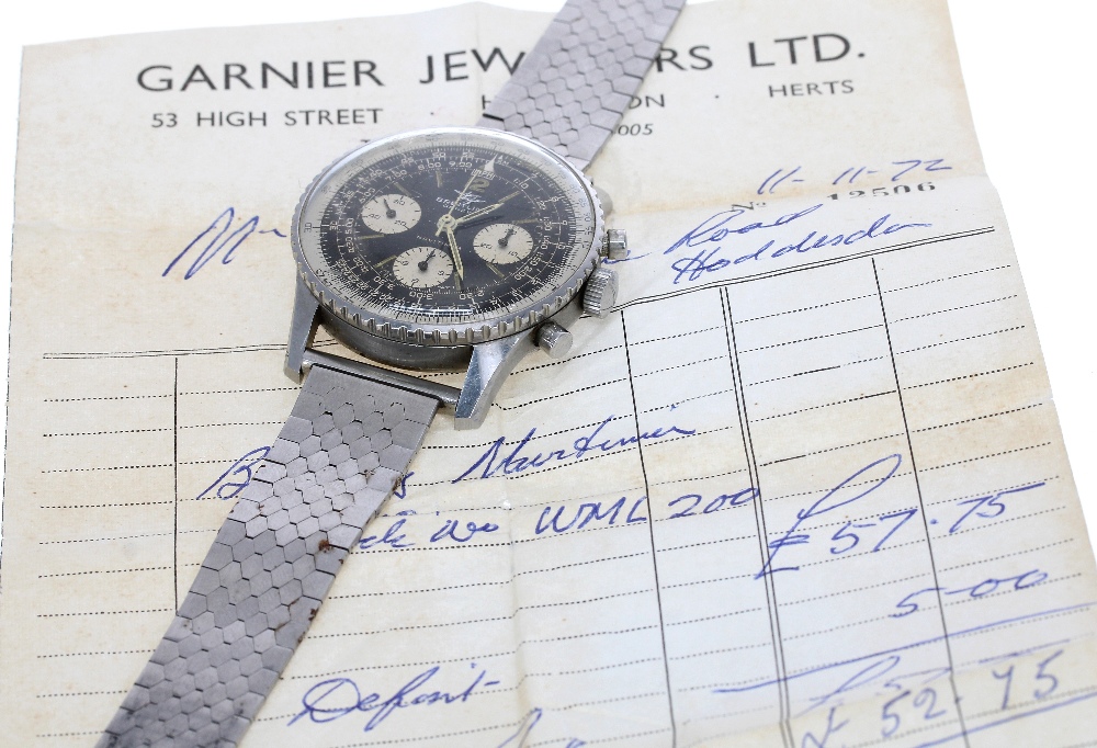 Breitling Navitimer chronograph stainless steel gentleman's bracelet watch, ref. 806, circa 1966, - Image 2 of 3