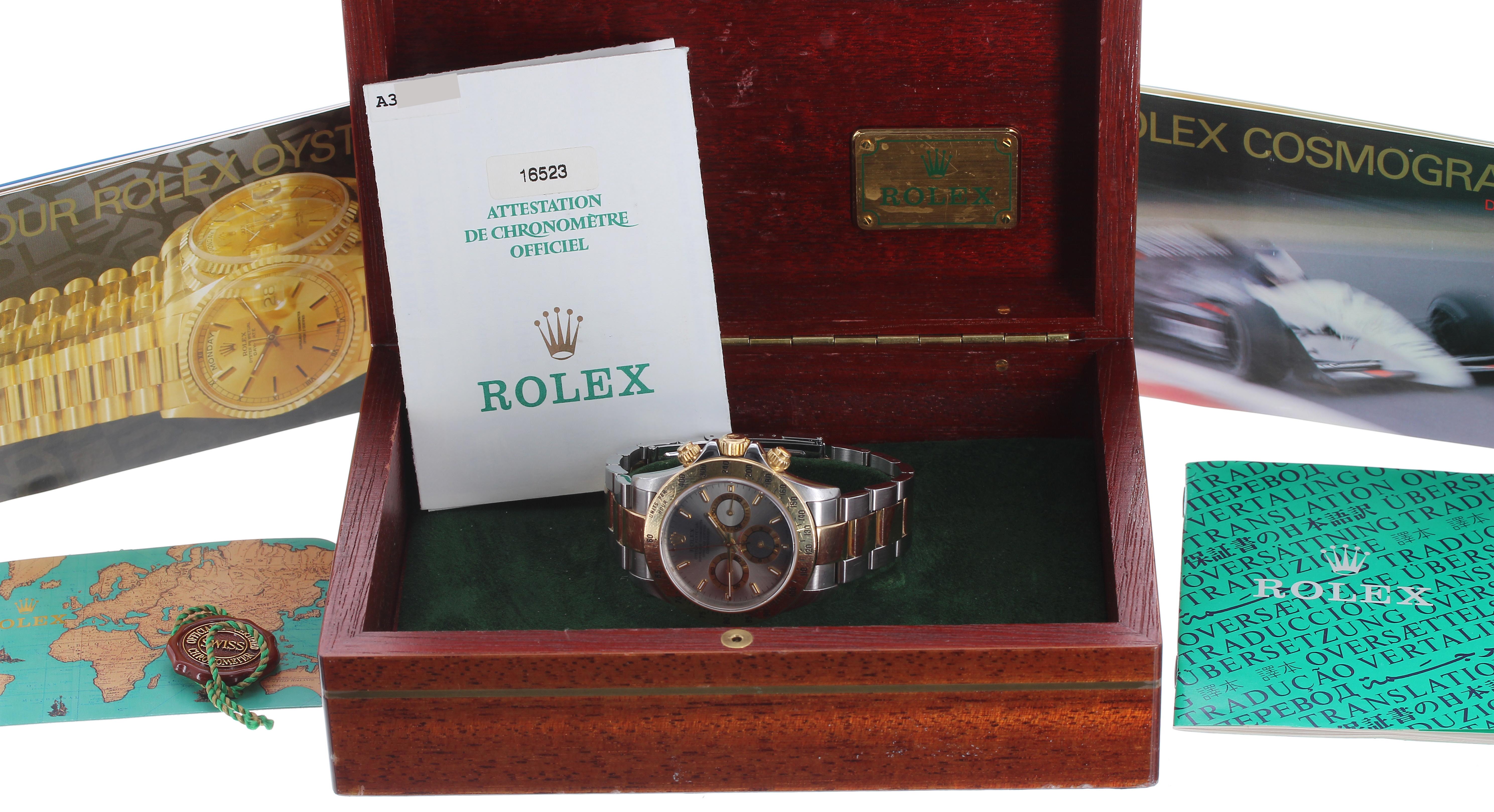 Fine Rolex Oyster Perpetual Cosmograph Daytona gold and stainless steel gentleman's bracelet watch,