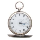 Silver fusee lever hunter pocket watch, London 1856, the movement signed Savory & Sons, Cornhill,