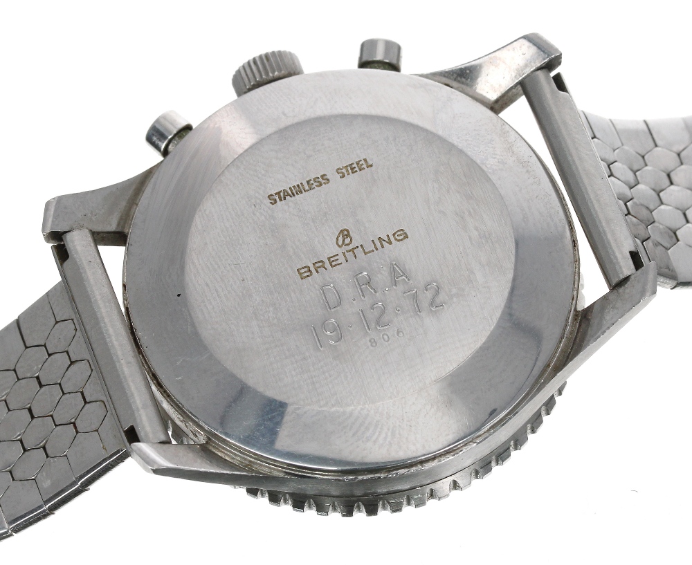 Breitling Navitimer chronograph stainless steel gentleman's bracelet watch, ref. 806, circa 1966, - Image 3 of 3