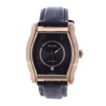 Bulova Accutron automatic rectangular gold plated gentleman's wristwatch, ref. C976850, black dial