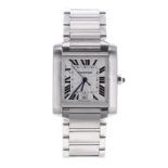 Cartier Tank Francaise automatic stainless steel gentleman's bracelet watch, ref. 2302, serial no.