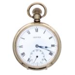 Railway interest - Vertex Revue gold plated lever pocket watch, 15 jewel movement signed Vertex