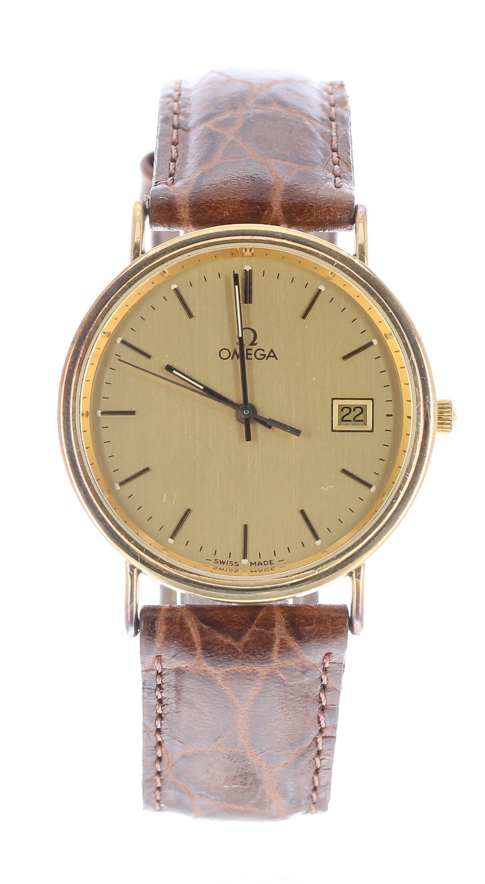 Omega 18ct gentleman's wristwatch, ref. 196750, circa 1991/2, serial no. 54467638, champagne dial