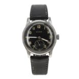 Doxa WWII Deutsches Heer (German Army) stainless steel gentleman's wristwatch, circular black dial