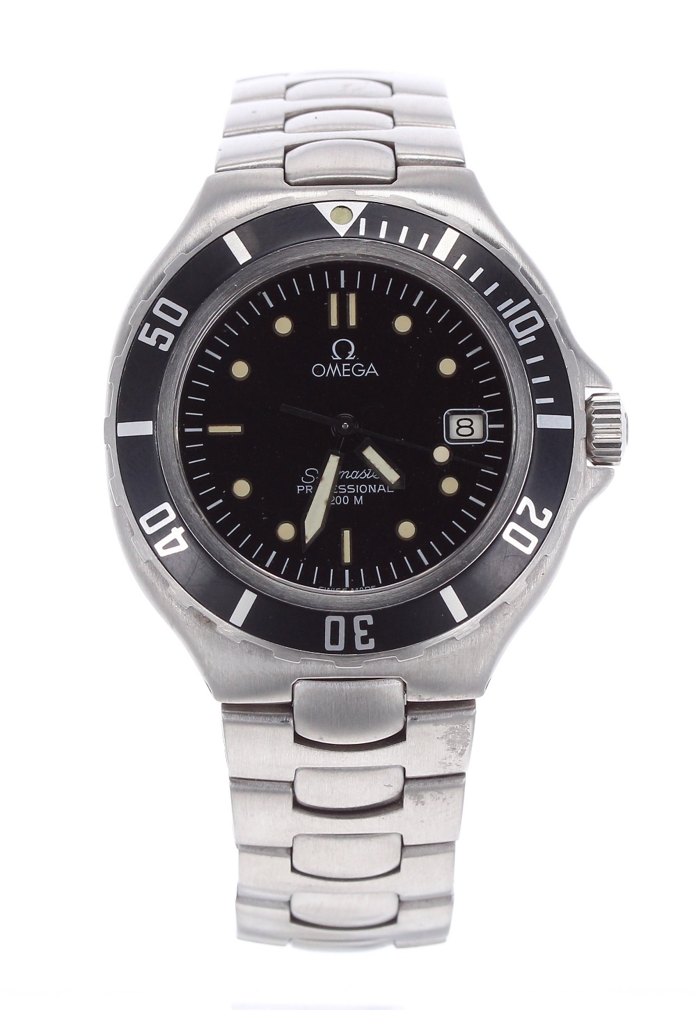 Omega Seamaster Professional 200M mid-size stainless steel bracelet watch, black rotating bezel, - Image 2 of 5