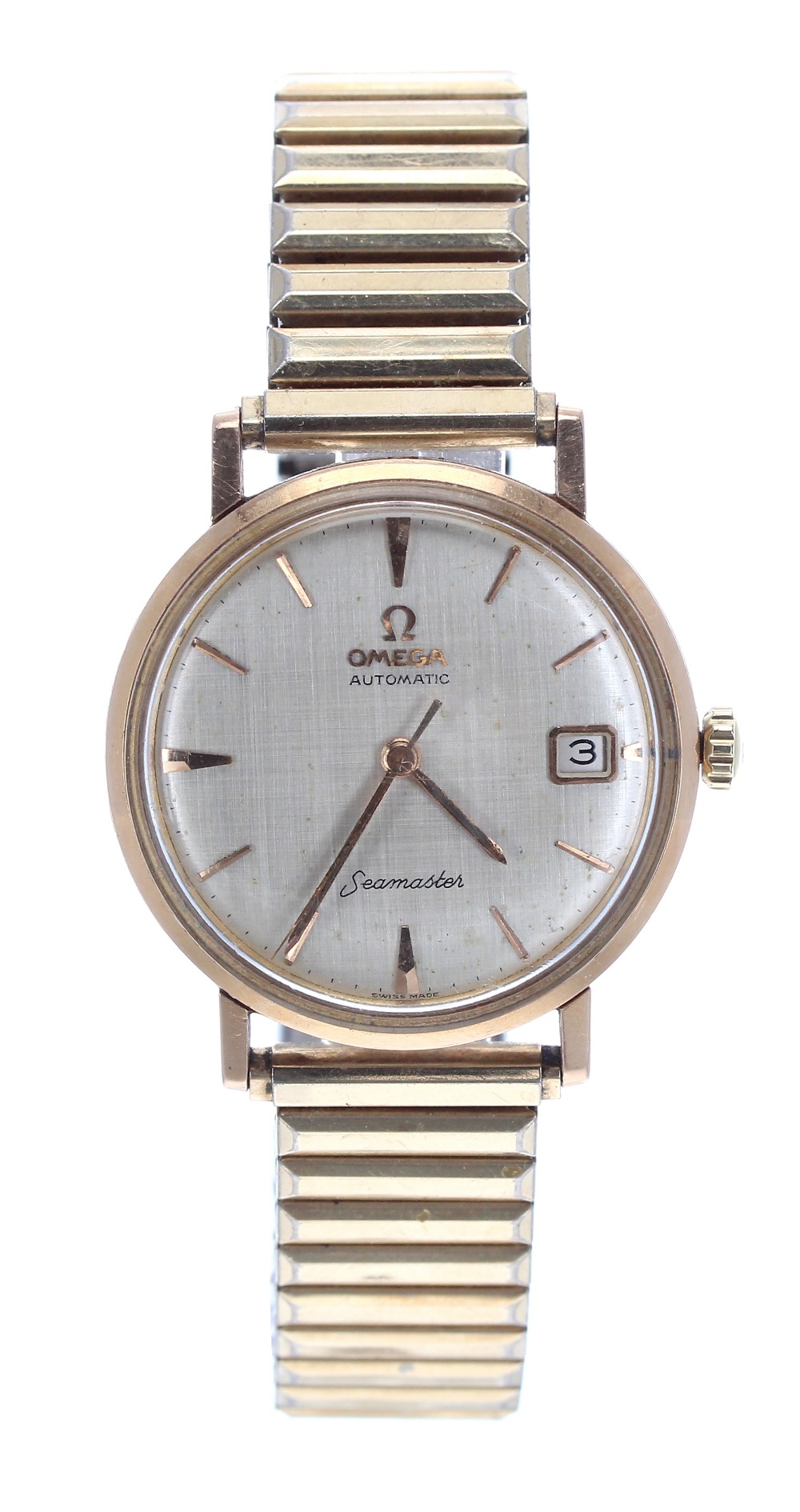 Omega Seamaster automatic gold plated and stainless steel gentleman's wristwatch, silvered dial