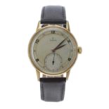 Omega gold plated gentleman's wristwatch, ref. 2271-2, circa 1944, serial no. 10587393, circular