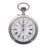 F. Bachschmid Patent centre second nickel cased lever pocket watch, signed gilt frosted movement