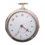 19th century white metal verge pocket watch, the fusee movement signed Norton, London, with