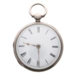 English silver fusee verge pocket watch, the movement signed Sam'l Denton, Oxford, no. 152,