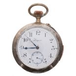 Silver (0.900) lever quarter repeating pocket watch, the gilt frosted Reber Patent 102 movement with