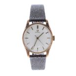 Omega 9ct gentleman's wristwatch, ref. 1315405 , circa 1964, serial no. 21085269, silvered linen