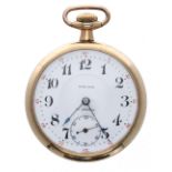 Midland gold plated lever pocket watch, 21 jewel movement with compensated balance and regulator,