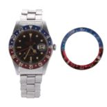 Extremely Rare Rolex Oyster Perpetual GMT-Master stainless steel gentleman's bracelet watch, ref.