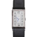 Autorist Self-Winding silver rectangular gentleman's wristwatch, import hallmarks for London 1931,