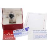 Omega Seamaster Professional 200M mid-size stainless steel bracelet watch, black rotating bezel,