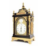 Ellicott, fine early George III ebonised chiming bracket clock, circa 1770, the 6.5" enamel dial