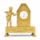 French ormolu figural mantel timepiece, the watch movement and dial both signed Tulou á Paris and