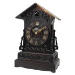 Rare Black Forest musical double fusee cuckoo clock, the 7" dial within a chalet carved stepped