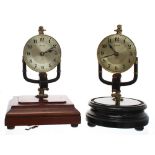 Bulle electric clock on turned wooden base, under dome, 3.5" dial with "800 days" inscription on