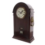 Very early Magneta boardroom shelf slave clock with reverse polarity, the 4.5" painted dial with
