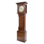 Mahogany eight day longcase clock, the 12" silvered chapter ring signed Jonathan Shepley, Glosop