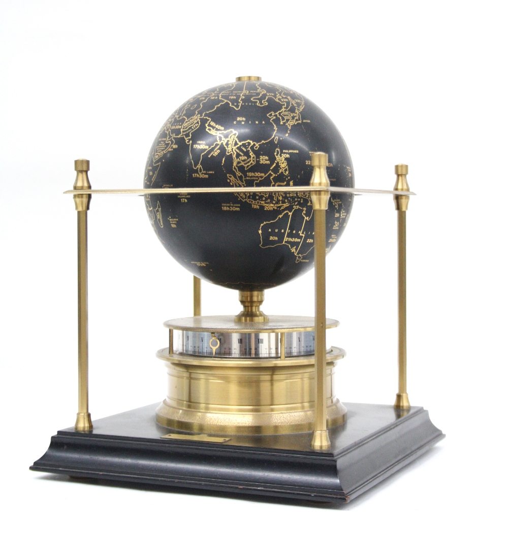 'The Royal Geographical Society World Clock' manufactured by Franklin Mint 1988, the black and