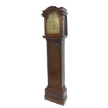 Oak eight day longcase clock, the 12" brass arched dial signed Richard King Ratliff, Highway to