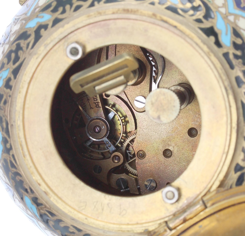 French small novelty bronze and champlevé elephant mantel timepiece with platform escapement, the - Image 3 of 4