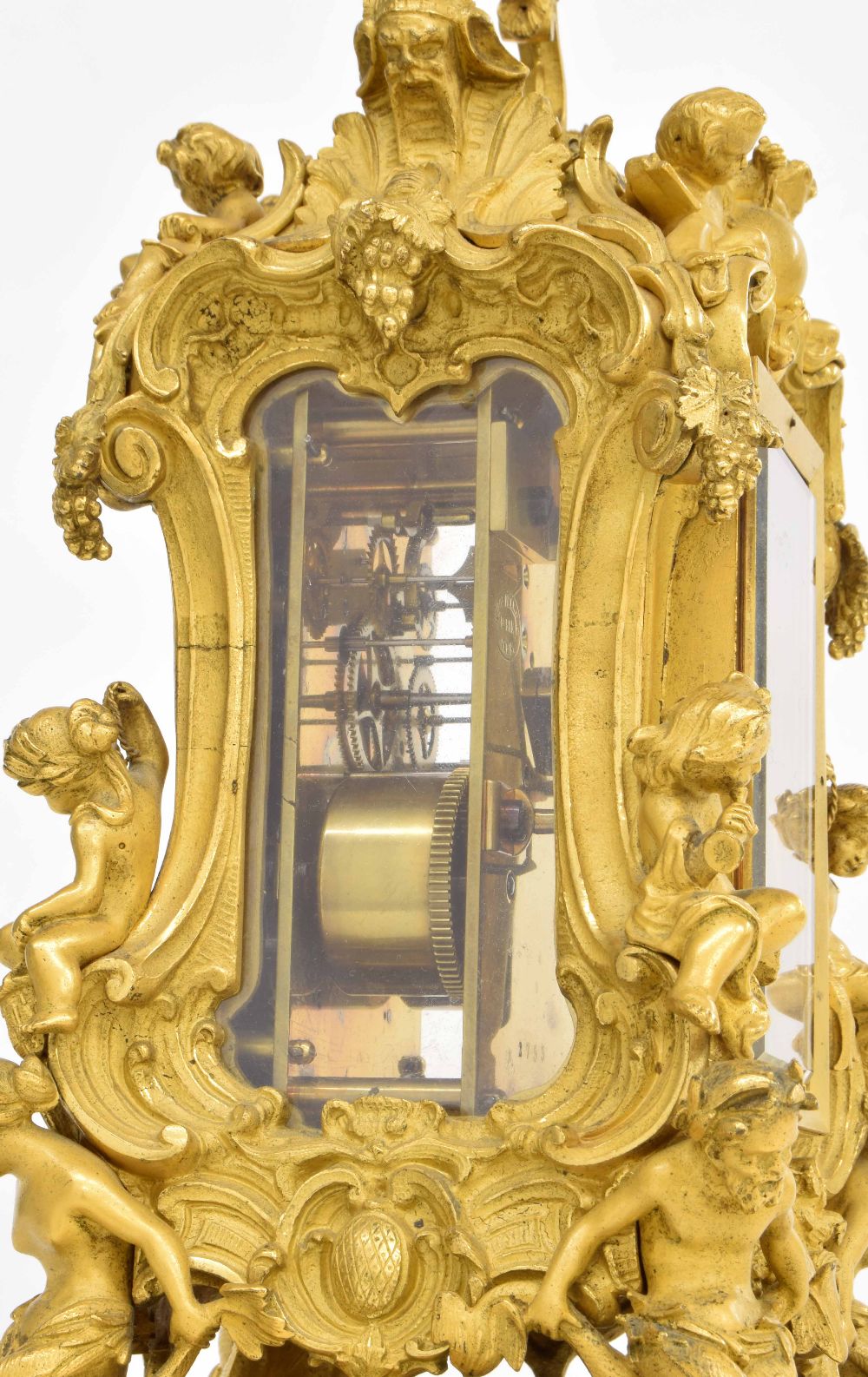 Ormolu travelling clock, circa 1840, with an enamel dial signed for Thos. Pearce Paris and similarly - Image 2 of 4