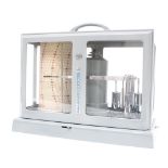 Bendix Frieze barograph, within a military grey hinged metal case with carrying handle, 10.5"