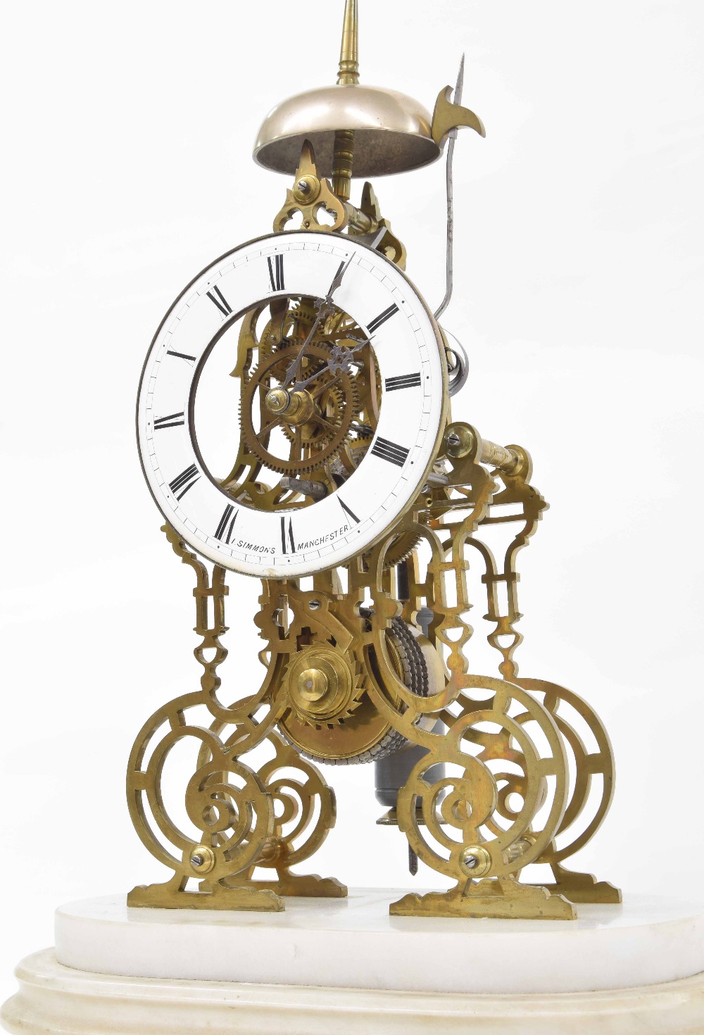 Good skeleton timepiece with passing strike, English, attributed to William Frederick Evans, - Image 2 of 4