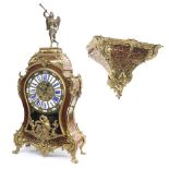 French boulle two train balloon mantel clock and bracket, the S. Marti movement striking on a
