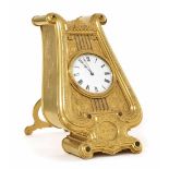 Rare Victorian gilt metal month timepiece attributed to Thomas Cole, with an enamel dial and Fleur