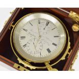 Good eight day marine chronometer, the 4.25" silvered dial signed Brockbank & Atkins, London, no.