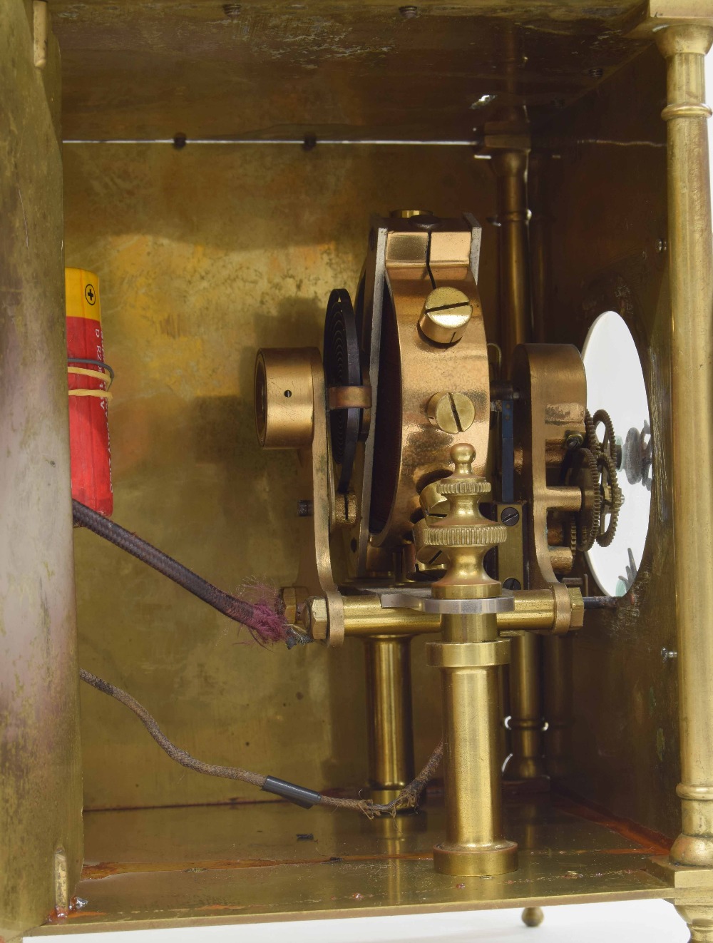 Good Cromwellian Eureka electric lantern clock, the 6.75" brass chapter ring enclosing a glazed - Image 2 of 2