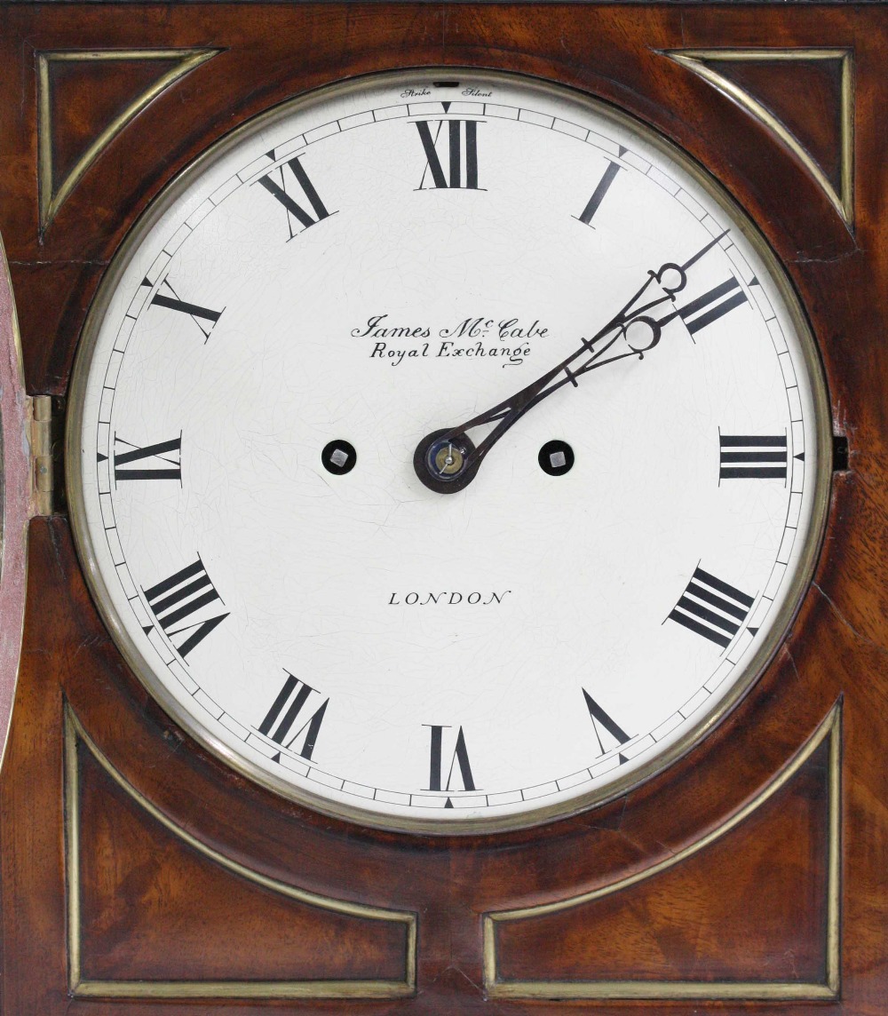 Good English mahogany double fusee bracket clock, the 8" convex white dial and movement back plate - Image 6 of 7