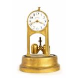 Rare American Tiffany Never Wind "Cloister" electric clock with torsion pendulum, circa 1915, with