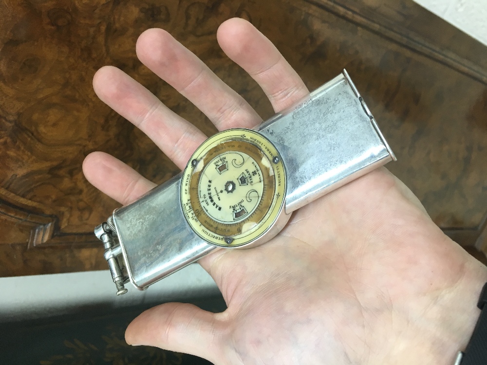 Extremely rare silver cased Dunhill lighter with barometer (2" diameter), the case hallmarked for - Image 5 of 8