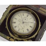 Good mahogany two day marine chronometer, the 3.5" silvered dial signed Charles Frodsham,